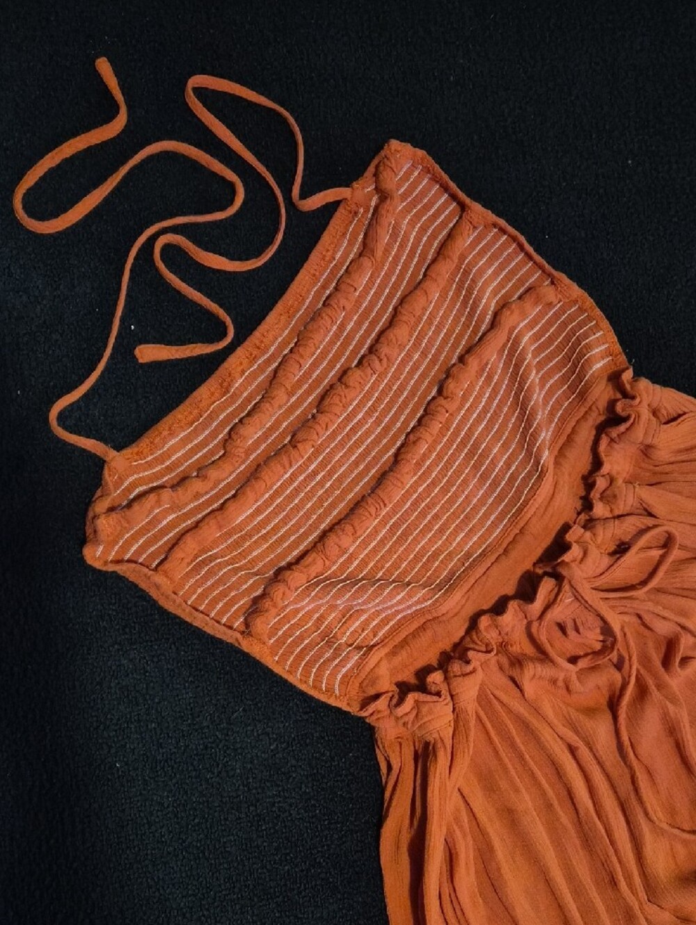 Backless Orange Tiered Ruffle Maxi - Picture 5 of 6